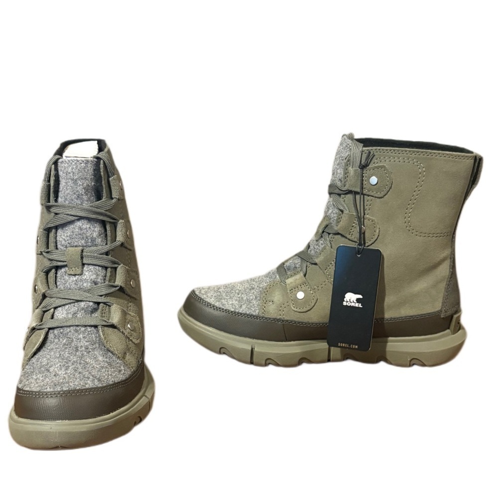 Sorel Ankle Boots in Olive and Gray - Picture 3 of 10